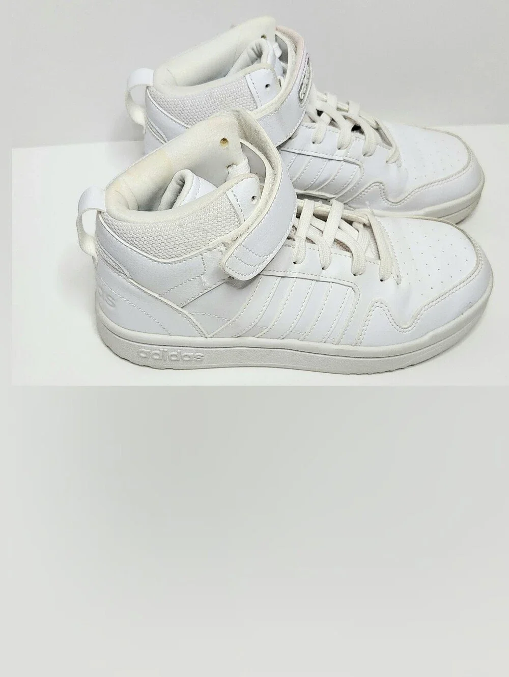 adidas Kids White High-Top Sneakers with Strap